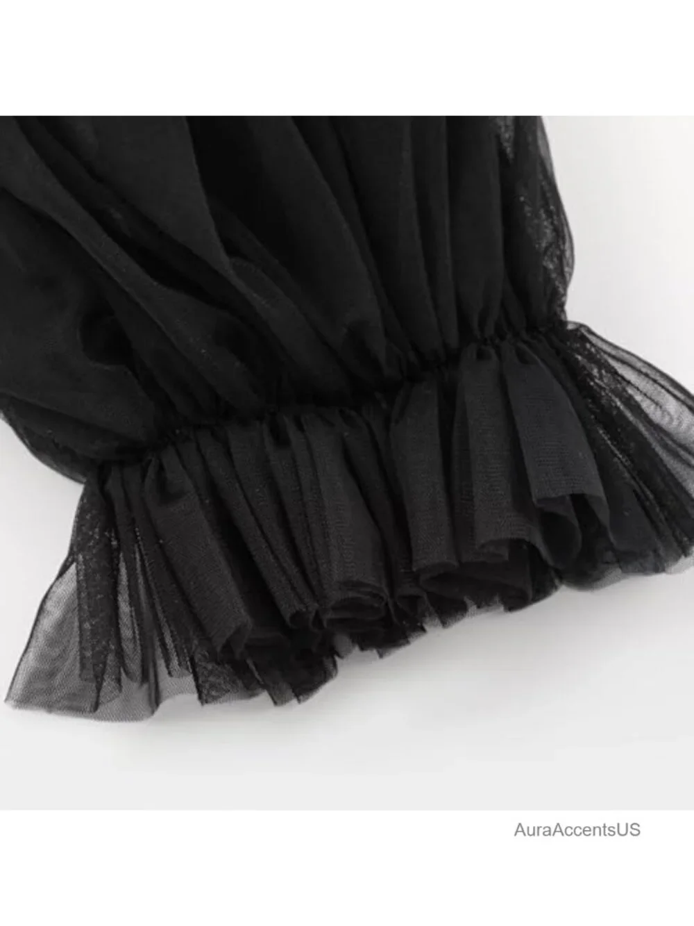 Long Detachable Puffy Sheer Fingerless Tulle Gloves for Wedding Party